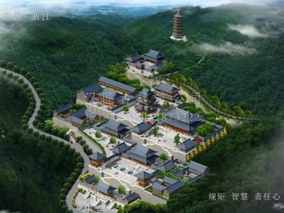 浙江龙王寺古建规划设计布局图